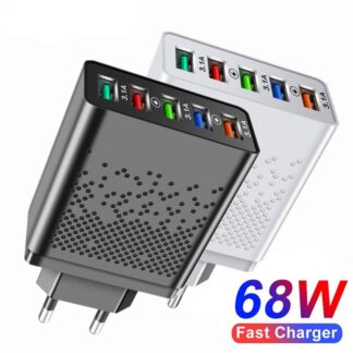 5 Ports USB Charger 68W Fast Charging EU/US Plug Wall Charger For iPhone Quick Charge Phone Power Adapter