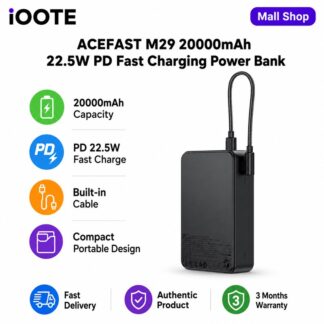 ACEFAST M29 20000mAh 22.5W PD Fast Charging Power Bank | High Capacity Portable Charger for iPhone Android Samsung | 3 Months Warranty