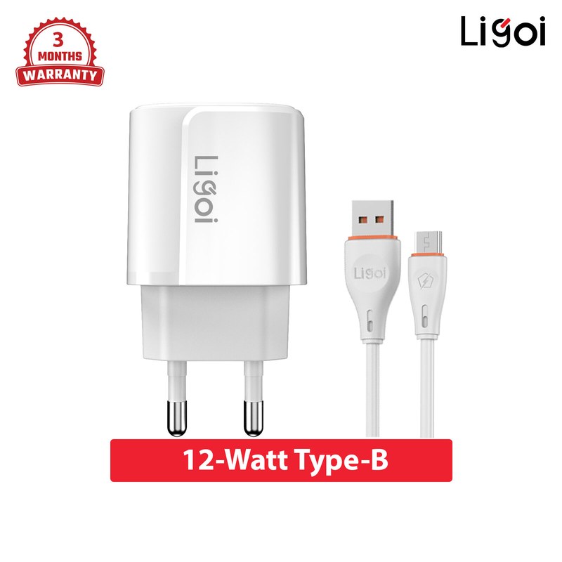 12 Watt SmartPhone Charger Ligoi White Wall Charger