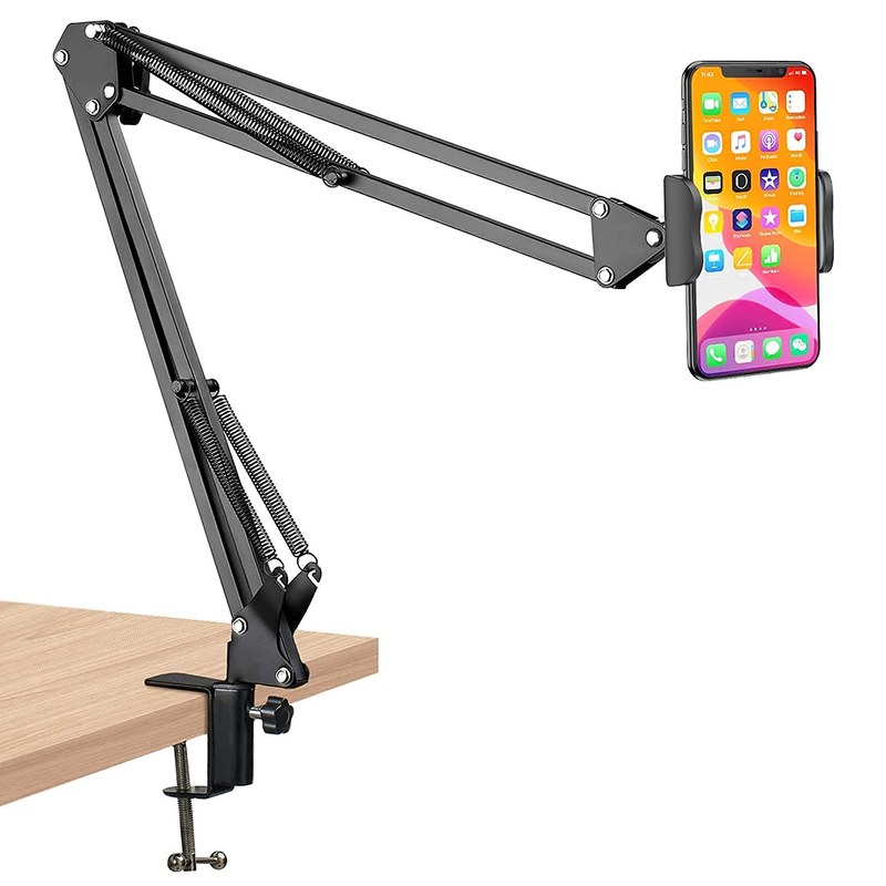 Overhead Phone Video Stand Phone suspension stand scissor arm comes with phone clip and ball head camera mount fitting well cell phone