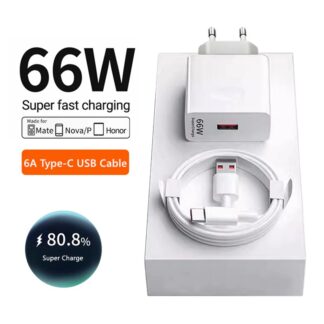 6A 66W Super Fast EU Wall Charger For  Mate 40 50 60 P50 Nova 8 9 10  90 100 X7 X8 X9 Magic Type C Charging USB Cable