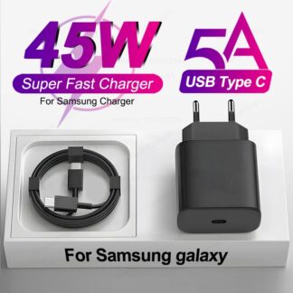 PD 45W For  Charger USB C Fast Charging For   S24 S23 S22 S21 S20 Ultra Fe Plus A54 A53 A52 A51 Type-C Cable