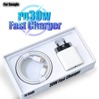 PD 30W Fast Charger For  Pixel 10 9 8 7 6 5a Pro Fold 5A Type C Quick Charging Data Cable EU US Wall Plug Power Adapter