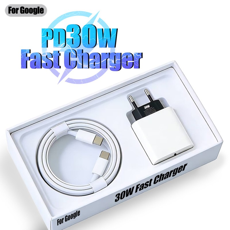 PD 30W Fast Charger For Pixel 10 9 8 7 6 5a Pro Fold 5A Type C Quick Charging Data Cable EU US Wall Plug Power Adapter
