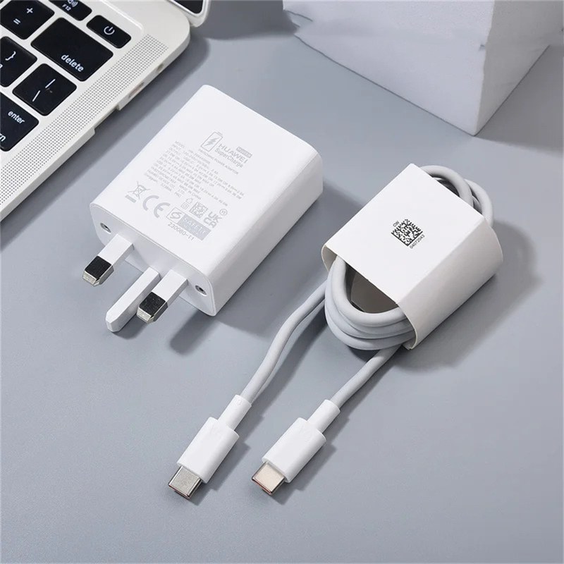 US Plug 66W Super Fast USB Charger For Mate 50 60 70 P60 Pura 70 80 300 Magic 5 6 7 Pro Type C Quick Charging Cable