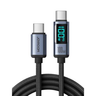HOCO X112 27W 1M Lightning to Type-C Favor Screen Display Charging Data Cable Black 27W iPhone Cable With Display