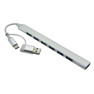 7 ports of high speed USB+C  hub high-speed USB 3.0 SPLETER SILVER