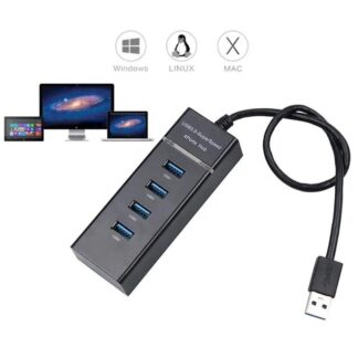 High Speed Usb 3.1 4 Port Usb 3.0 Hub For Pc Laptop Tablet – Black - Experience Lightning-Fast Connectivity With A High-Speed Usb 3.1 Hub
