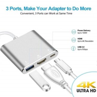 Type C USB 3.1 To USB-C 4K HDMI USB 3.0 Adapter Cable 3 In 1 Hub USB Adapter