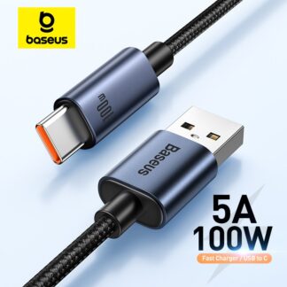 Baseus 66W/100W USB Type C Cable For P50 P40 Pro Super Charge 6A Fast Charging USB C Charger Data Cable Wire Cord