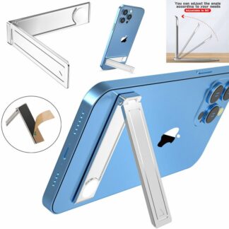 Foldable rotating metal mobile phone stand - Black