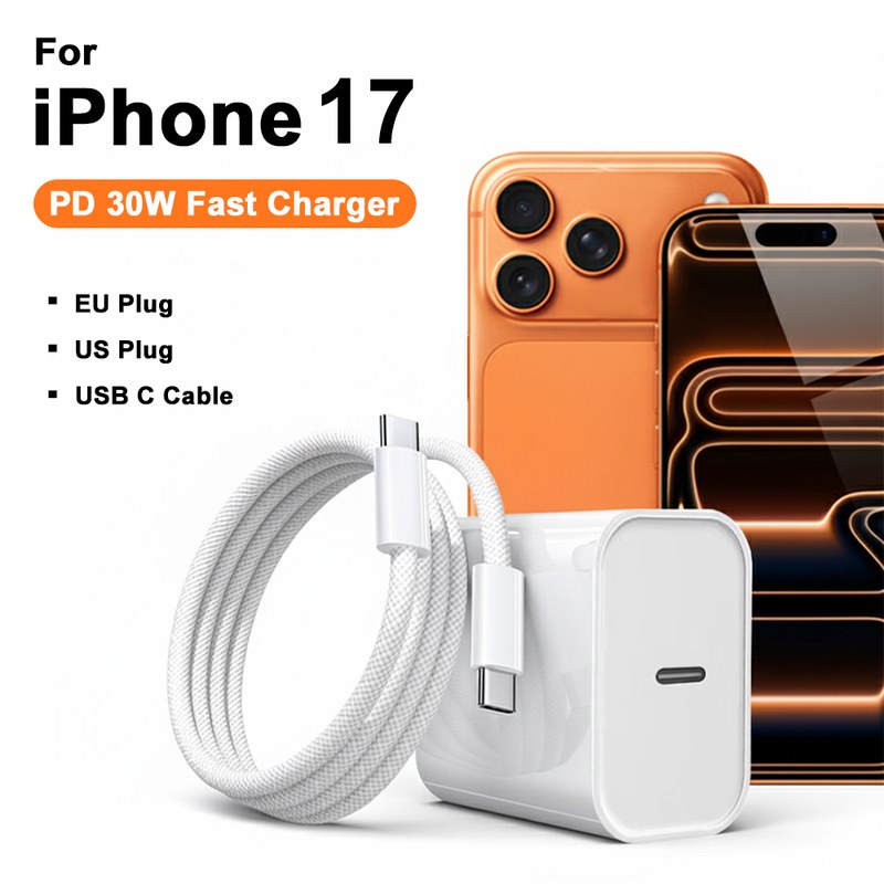 PD 40W Phone Fast Charger For iPhone 17 16 15 14 13 12 11 Pro Max 8 Plus iPad Fast Charging Type C Charge Cable USB C Data Line